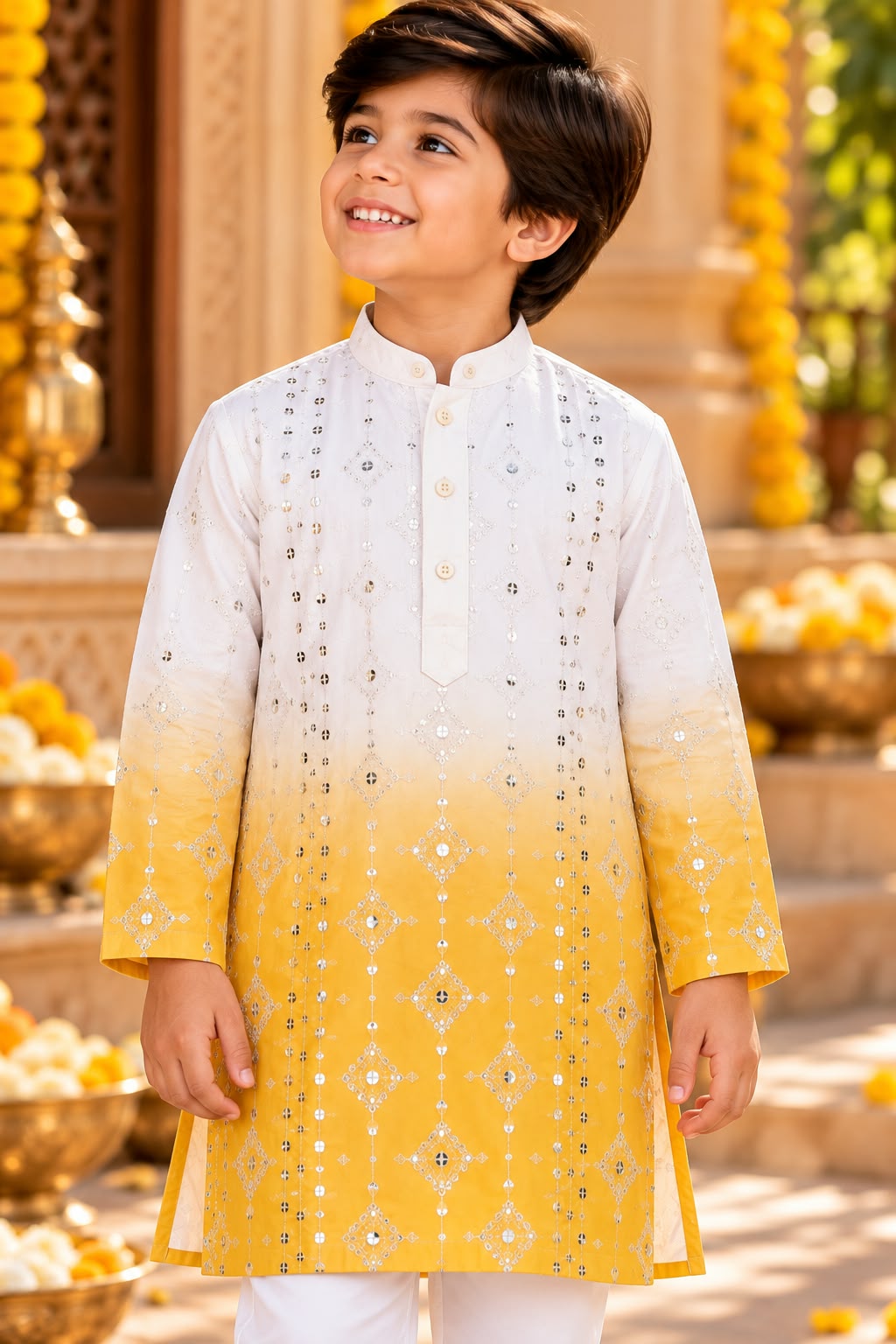 Primium Tie  & Dye Kurta Set For  Kids