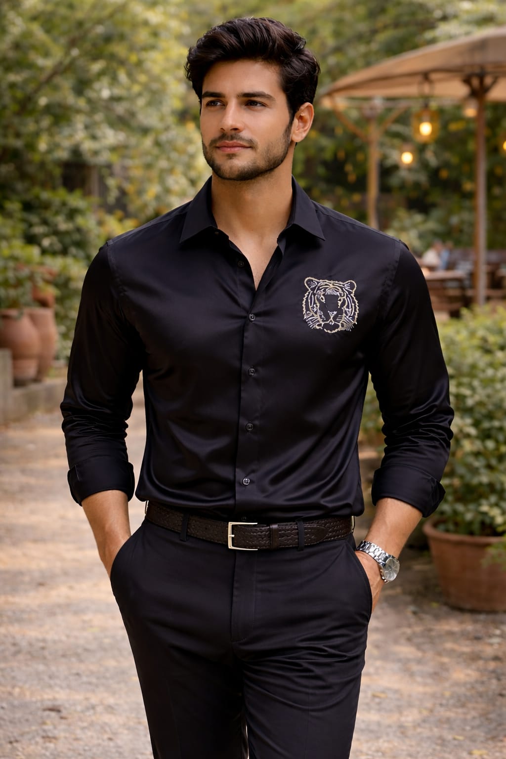 Black Tiger Embellished | Father-Son Matching Shirt
