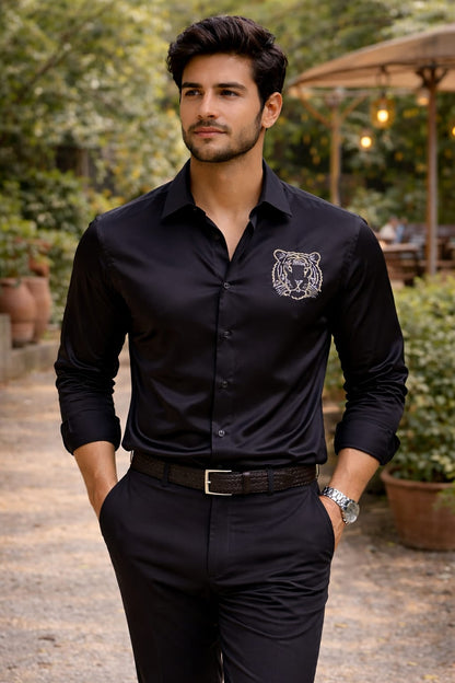 Black Tiger Embellished | Father-Son Matching Shirt
