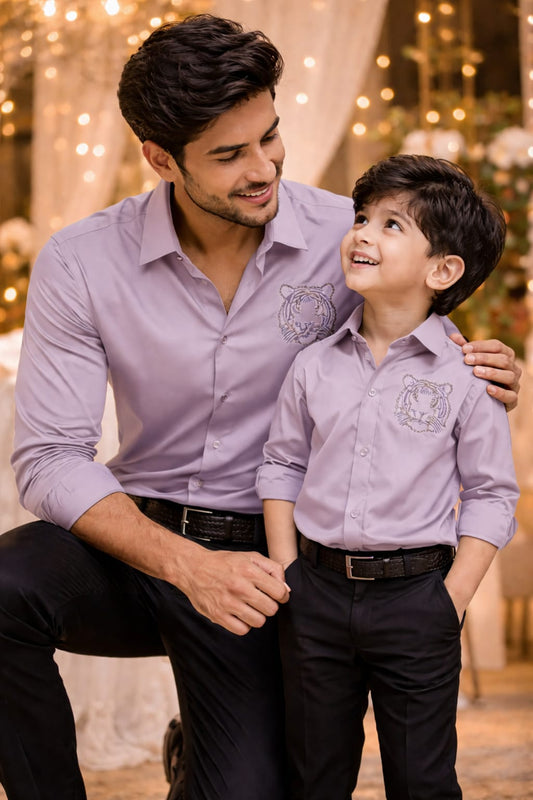 Lilac Tiger Embellished | Father-Son Matching Shirt