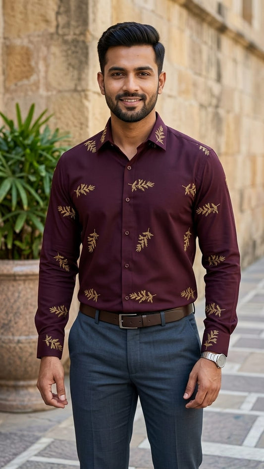 Classic Maroon Threads | Father-Son Matching Shirt