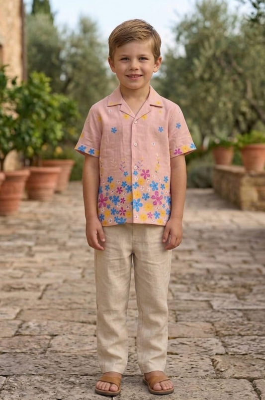 Peach & Petal | print Boys Shirt