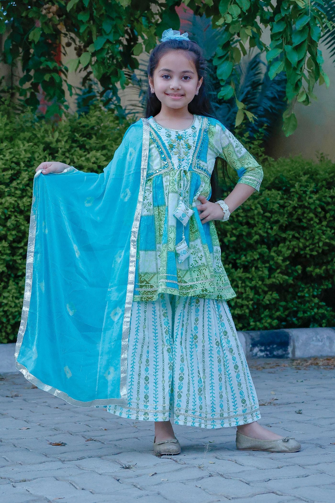 Sharara, kurta and Duptta set