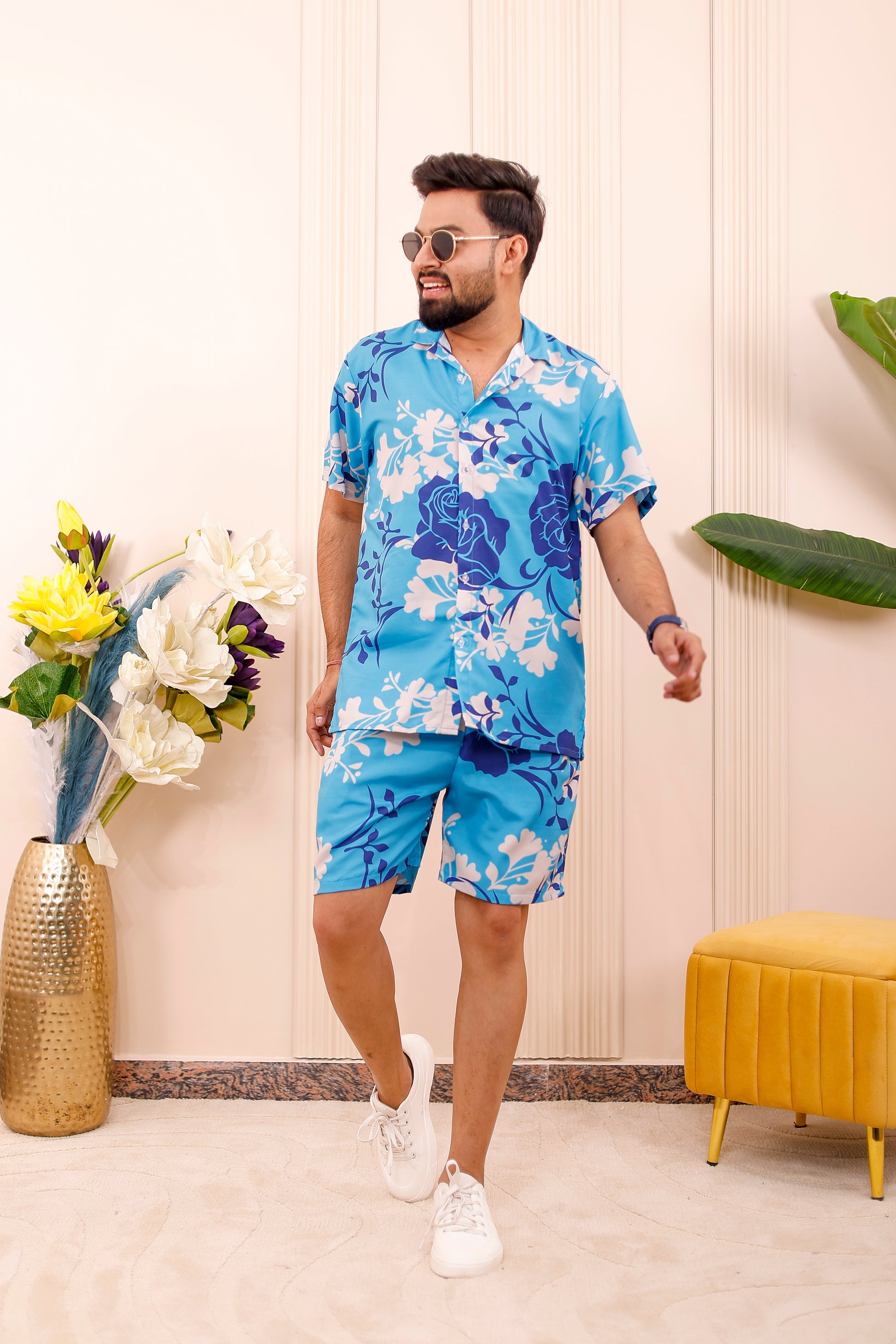 Men’s Ocean Bloom Co-Ord Set – Father-Son Matching Twinning Outfit