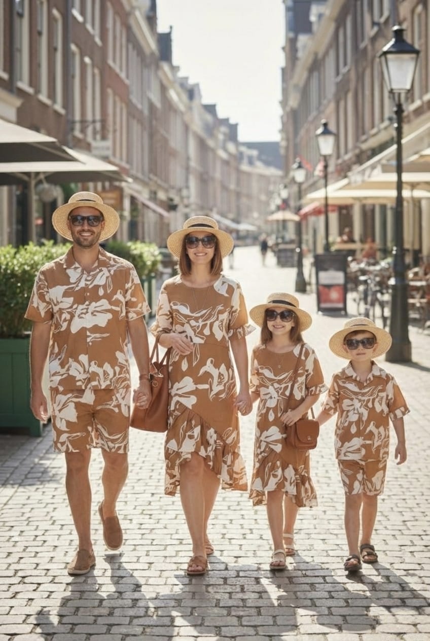 🤎 Brown Floral | Family Matching Outfit👨‍👩‍👧‍👦