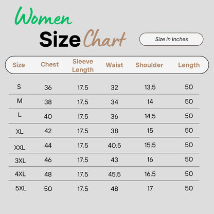 women’s size chart for family matching outfit
