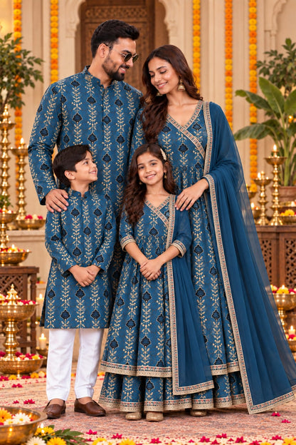 Midnight Lotus Festive  Print Family Combo Set🎉💛